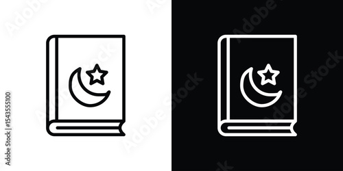 Quran book icon filled flat sign concept for web design.