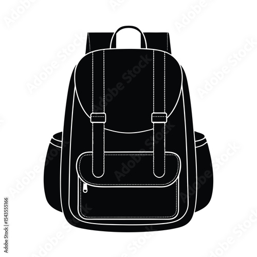 Travel backpack silhouette vector illustration