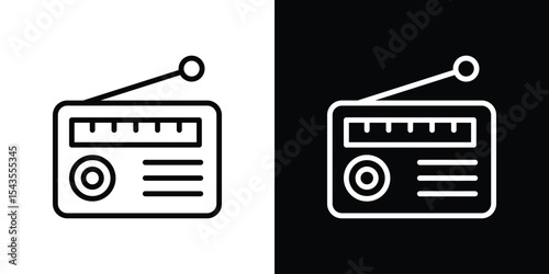 Radio icon filled flat sign concept for web design.