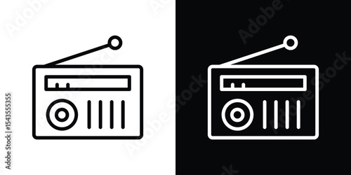 Radio icon filled flat sign concept for web design.