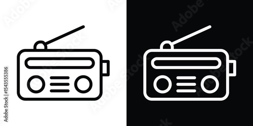 Radio icon filled flat sign concept for web design.