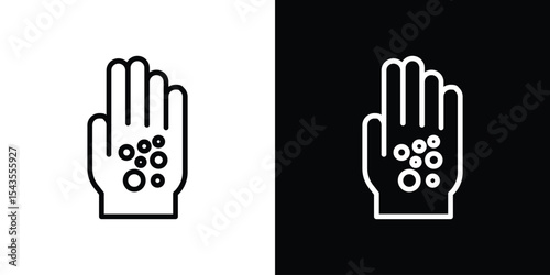 Rash hand icon filled flat sign concept for web design.