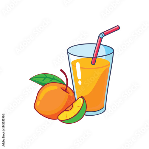 "Fresh Orange Juice with Fruit Slice - Healthy Drink in a Glass"