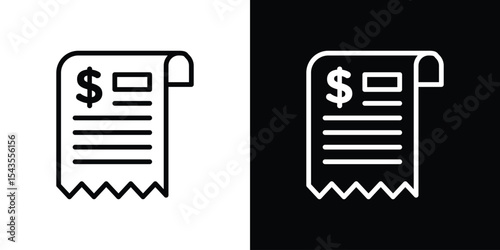 Receipt icon collection. line stroke icon. EPS 10