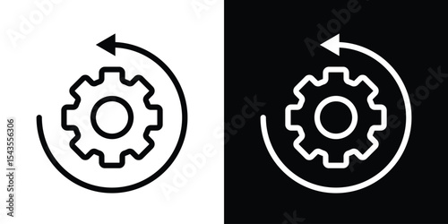 Recovery gear icon filled flat sign concept for web design.