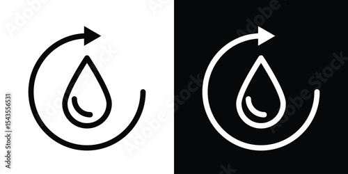 Recycle water icon filled flat sign concept for web design.
