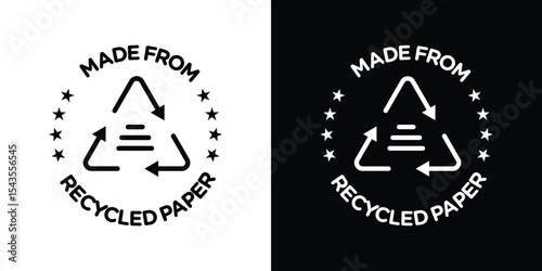 Recycled paper icon filled flat sign concept for web design.