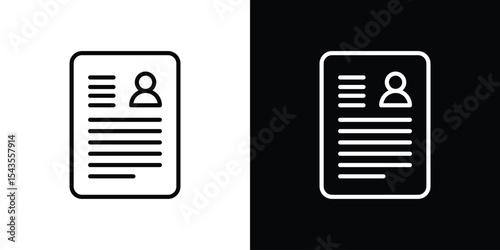 Resume icon filled flat sign concept for web design.