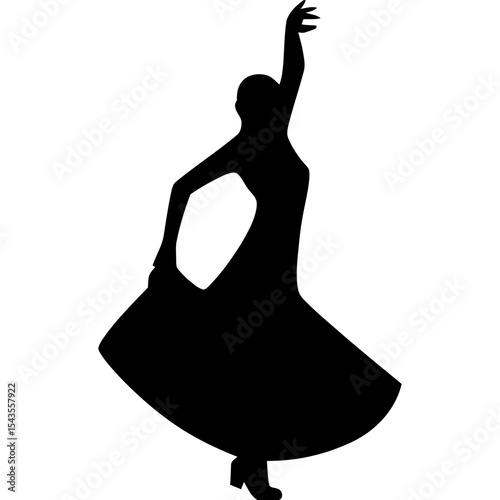 Silhouette of Flamenco Dancer Vector Icon