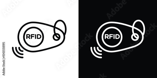 RFID key tag icon filled flat sign concept for web design.