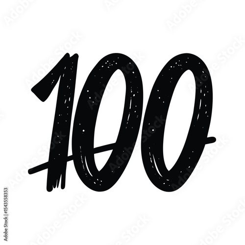 Number one hundred silhouette vector illustration