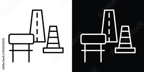 road construction icon filled flat sign concept for web design.
