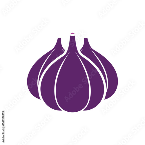 Purple Garlic Icon A Simple Vector Illustration of Garlic Cloves