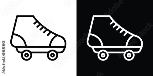 Roller skates icon filled flat sign concept for web design.