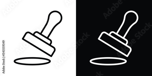 Rubber stamp icon filled flat sign concept for web design.
