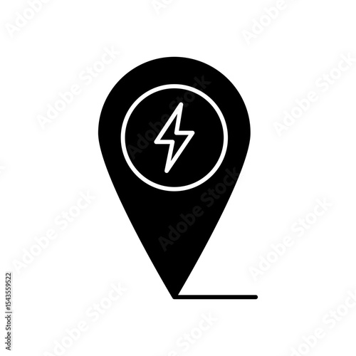 Energy Location Pin Point Fill Icon