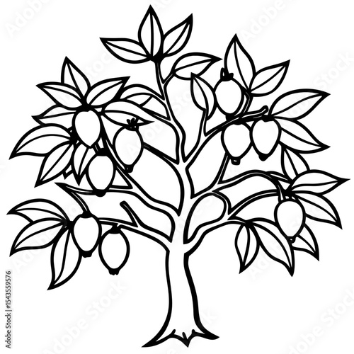 Lemon Tree Silhouette Illustration