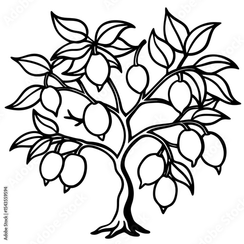Lemon Tree Silhouette Illustration