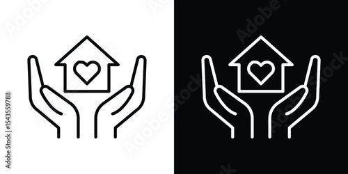 Safe home icon filled flat sign concept for web design.