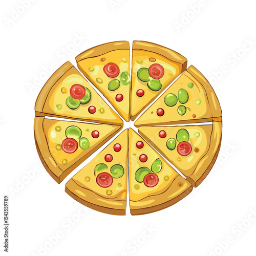 Fresh Veggie Pizza with Tomato and Olives – Perfectly Baked, Delicious Slices