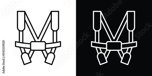 Safety harness icon filled flat sign concept for web design.