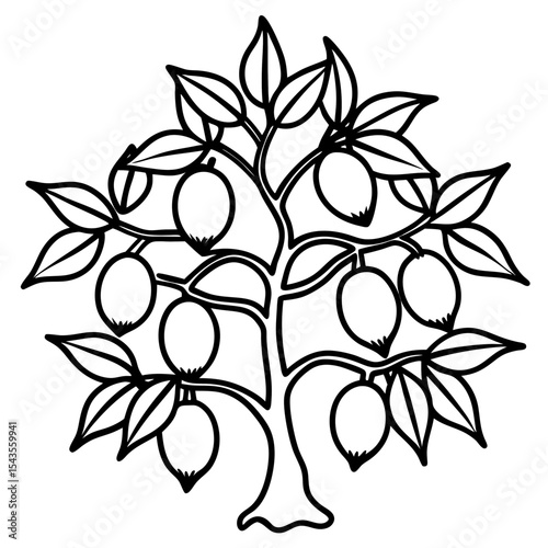 Lemon Tree Silhouette Illustration