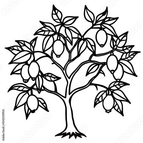 Lemon Tree Silhouette Illustration