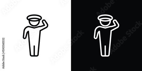 Salute icon filled flat sign concept for web design.