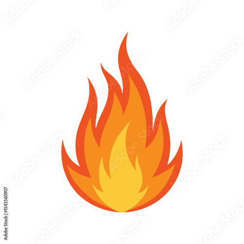 Fire flame icon silhouette vector illustration on white background.