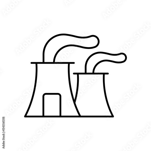 Nuclear Reactor Energy Plant Line Icon