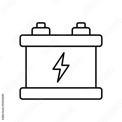 Car Battery Vehicle Power Line Icon