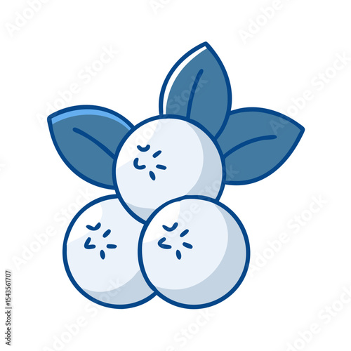 Bunch of white berries, cute illustration, playful design, fresh and cheerful