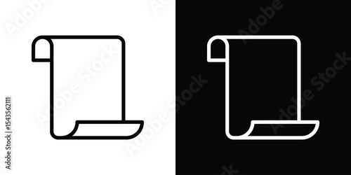 Scroll icon filled flat sign concept for web design.