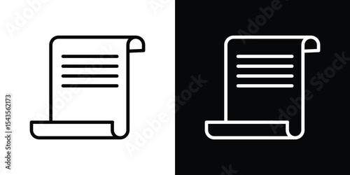 Scroll papyrus paper icon filled flat sign concept for web design.