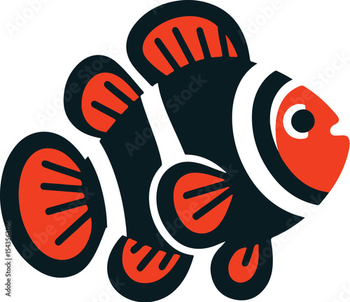clownfish vector illustration on white background