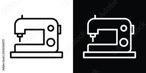 Sewing machine icon filled flat sign concept for web design.