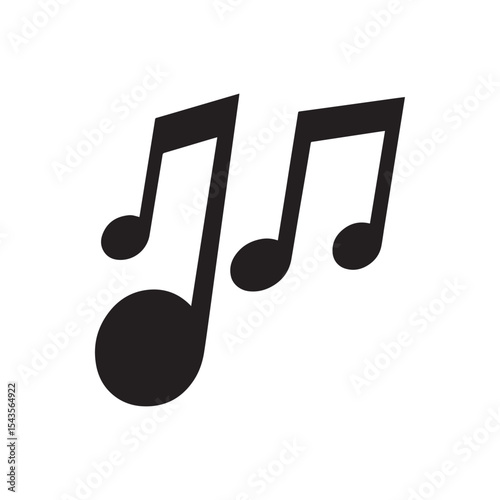 Musical Notes in Black and White A simple image showcasing a collection of black musical notes against a crisp white background, creating a stark contrast and emphasizing the universal symbol of music