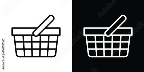 Shopping basket icon collection. line stroke icon. EPS 10