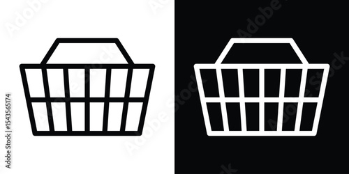 Shopping basket icon filled flat sign concept for web design.