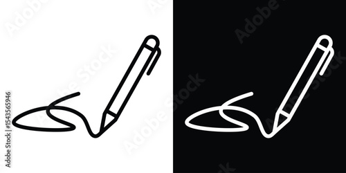 Signature icon filled flat sign concept for web design.