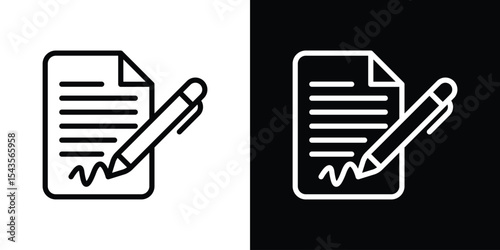signature file icon filled flat sign concept for web design.
