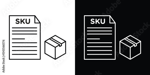 SKU description icon filled flat sign concept for web design.