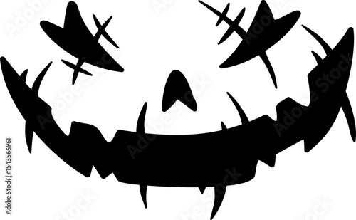 Hand drawn halloween pumpkin faces illustration photo