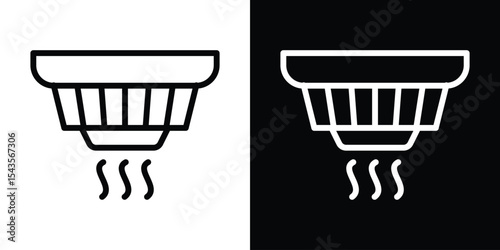 Smoke detector icon filled flat sign concept for web design.