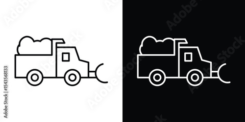 Snowplow icon filled flat sign concept for web design.