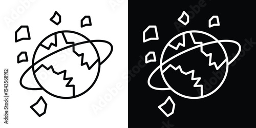 Space junk icon filled flat sign concept for web design.