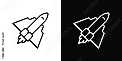 Space shuttle icon filled flat sign concept for web design.
