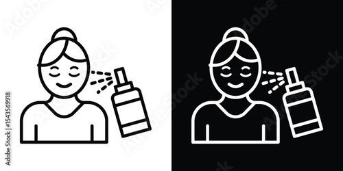 Spray on face icon filled flat sign concept for web design.