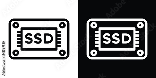 SSD icon filled flat sign concept for web design.