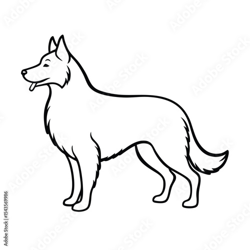 Herding dog line art